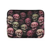 Housse élégante pour ordinateur portable de 13 à 14 pouces avec fermeture éclair pour ordinateur portable de 13 à 14", motif zombie horreur, grunge, crâne, vert, pour le travail, les voyages, etc
