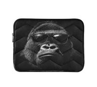 Housse élégante pour ordinateur portable de 13 à 14 pouces - Motif silhouette gorille portant des lunettes - Sac de voyage pour voyage de travail et Latitude