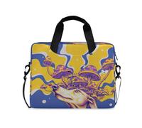 Housse élégante pour ordinateur portable de 15 à 16 pouces avec fermeture éclair - Motif chiens fous champignons multicolores - Pour le travail et les voyages