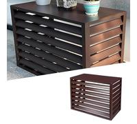 Housse en aluminium pour climatiseur extérieur à 4 panneaux, boîtier de poubelle, support de fleurs, résistant aux intempéries, marron, 110 x 60 x 80 cm, pour climatisation et pompe à chaleur