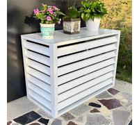 Housse en aluminium pour climatiseurs et pompes à chaleur Support pour plantes Mini Split AC extérieur Housse de protection contre les intempéries Réduction du bruit
