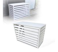 Housse en aluminium résistant aux intempéries pour climatiseur extérieur, grande étagère pour climatiseurs, garde-corps décoratif, blanc, 100 x 50 x 70 cm, protection durable et élégante