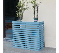 Housse en bois massif pour climatiseur avec persiennes - Support multifonction pour une meilleure protection contre les intempéries