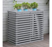 Housse en bois pour climatiseur - Clôture élégante avec pompe à chaleur - Anti-cernes - Résistante aux intempéries - Parfaite pour le jardin et la terrasse - Protection extérieure durable - Cachez