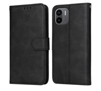 Housse en Cuir doux Xiaomi Redmi A1 6.52"" Magnétique Étui Téléphone Pochette en Cuir PU Flip Portefeuille Noir BSDHGA