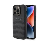 Housse en cuir Mercedes-AMG Lignes en relief Noir - iPhone 15 Pro Max