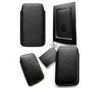 Housse en cuir noir HUGO BOSS pour smartphones