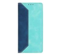 Housse en Cuir pour Huawei P60 Pro Antichoc Portefeuille en Cuir PU Style Simple Coque à Rabat Anti-Poussière Fonction Support Magnétique Fentes Cartes Housse pour Huawei P60 Pro,Bleu Foncé/Vert