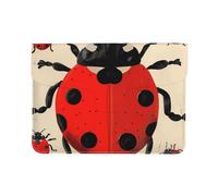 Housse en cuir pour ordinateur portable de 13 pouces avec imprimé fleur de lotus et libellule pour les voyages, le travail, les affaires, coccinelle, Taille unique