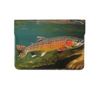 Housse en cuir PU pour ordinateur portable 13 pouces étanche résistant aux chocs Housse de transport pour ordinateur portable de pêche à la truite de ruisseau léger