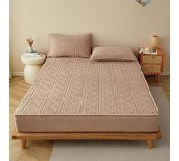 Housse en Microfibre de qualité supérieure, protège-Matelas Doux et Chaud | Couvre-lit matelassé, poche profonde , respirant, double doux for la peau(Khaki,A pair of pillowcases)