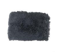 Housse en peluche à poils longs pour canapé et chaise - Décoration d'intérieur (gris foncé)