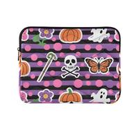 Housse en polyester pour ordinateur portable 13" 14" Violet Peach Y2k Halloween Sac d'ordinateur avec fermeture éclair