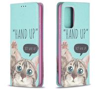 Housse En Pu Cuir Pour Samsung Galaxy A72 5g Etui À Rabat Folio Stand Case Cover Enfant Fille Pochette Peinture Flip Magnétique Portefeuille Support Et Carte De Slot Clapet,Chat Mignon