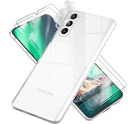 Housse en silicone claire pour Samsung Galaxy S23, 2x protection d'écran en verre & protection de la caméra