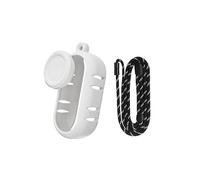 Housse en silicone compatible avec Insta360 GO 3S, coque de protection contre la dissipation de la chaleur, capuchon d'objectif avec sangle de cou pour appareil photo Insta 360 GO3S (blanc)