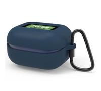 Housse en Silicone Geekria Compatible avec JBL Live Buds 4, étui d’écouteurs Protecteur avec Mousqueton en Aluminium à Verrouillage, Port de Charge Accessible, LED Avant Visible (Bleu foncé)