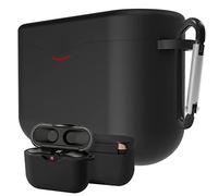 Housse en Silicone Geekria Compatible avec Les écouteurs True Wireless Sony WF-1000XM3, Protection avec Crochet pour Porte-clés, accès au Port de Charge, Noir