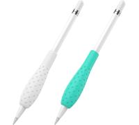 Housse En Silicone Pour Apple Pencil-[Design Anti-Roulement,Forme Triangulaire Ergonomique] Housse De Protection Souple Support Grip Pour Stylo Apple Pencil 1st/2nd Generation-Blanc + Vert