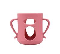 Housse en silicone pour biberon avec poignée antidérapante pour une prise en main sûre et une protection thermique, couvercle de bouteille en silicone de qualité alimentaire avec poignée