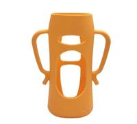 Housse en silicone pour biberon avec poignée antidérapante pour une prise en main sûre et une protection thermique, couvercle de bouteille en silicone de qualité alimentaire avec poignée