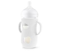 Housse en silicone pour biberon - Housse avec poignées doubles pour pot d'enfant, protecteur anti-chute pour l'alimentation des bébés garçons et filles