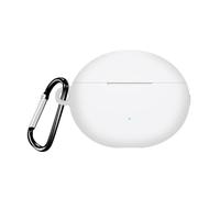Housse en Silicone pour Huawei Freebuds 6i, Ecouteurs sans Fil Housse de Protection Souple et Antichoc avec Mousqueton Anti-Perte (Blanc)