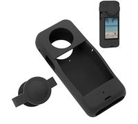 Housse en Silicone pour Insta360 X3, Protège-Objectif Anti-Rayures, Accessoires de Protection pour Caméra d'action Panoramique (Le Noir)