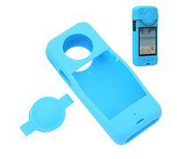 Housse en Silicone pour Insta360 X3, Protège-Objectif Anti-Rayures, Accessoires de Protection pour Caméra d'action Panoramique (Bleu)