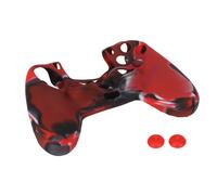 Housse en silicone pour manette de jeu PS4, surface antidérapante et confortable, 1 paire de grips pour joysticks incluse, motif camouflage.