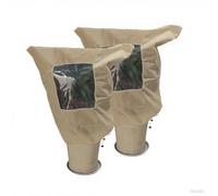 Housse en tissu non tissé avec cordon de serrage, protège les plantes des conditions hivernales difficiles, fenêtre transparente qui garantit que la lumière du soleil atteint le feuillage (60 x 80 cm)