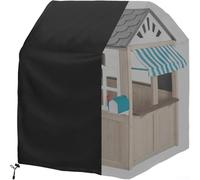 Housse en tissu Oxford 210D pour cabane de jeu en bois - Imperméable, résistante aux UV et au vent avec cordon de serrage - 115 x 102 x 127 cm - Noir