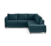 Housse en tissu pour canapé déhoussable Jake d'angle droit 5 places - Bleu