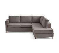 Housse en tissu pour canapé déhoussable Jake d'angle droit 5 places - Gris