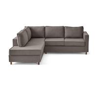 Housse en tissu pour canapé déhoussable Jake d'angle gauche 5 places - Gris