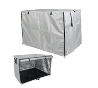 Housse En Toile Pour Cage De Chien Et Chat, Couverture Imperméable Anti-UV | Couverture D'ombrage Pour Cage À Animaux 24~48 Pouces, Bâche De Protection Cage Chien Double Porte(Gray,94*61*64cm)