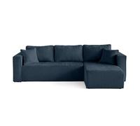 Housse en velours texturé pour canapé déhoussable Topaze - Bleu