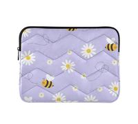 Housse esthétique pour ordinateur portable 13-15 pouces marguerites abeilles jaunes