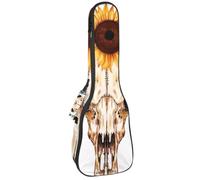 Housse esthétique pour ukulélé de concert de 58,4 cm, imperméable et durable Motif paon avec plumes et fleurs, Multicolore 09, 25.9x9x3.1in/66x23x8cm, Organiseur de sac