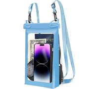 Housse Étanche Flottante Grand Format Avec Lanière Amovible ¿ Pochette Universelle Ipx8 (Jusqu¿À 30 M) Pour Iphone 14/13/12/11/Xs/Xr Et Samsung S23/S22/S21, Idéale Plage/Plongée ¿ Bleu