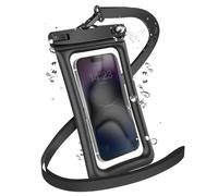 Housse Étanche pour Téléphone 7.2" IPX8 30m Fenêtre Tactile avec Sangle Noir transparent