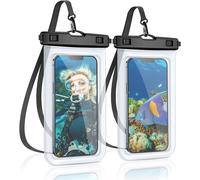 Housse Étanche Universelle Pour Smartphone - Lot De 2 Ipx8, Écran Tactile Sensible, Lanière 43 Cm, Compatible Jusqu'à 6,8 Pouces - Transparente