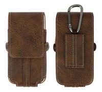 Housse Etui Ceinture - Universel - Marron - Éco-cuir - Smartphone jusqu'à 4.7"" - Semi-rigide