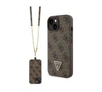 Housse - etui - chaussette Guess GUHCP15MP4TDSCPW Coque pour iPhone 15 Plus 6,7'' Marron Hardcase Crossbody 4G Metal Logo