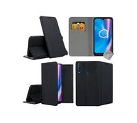 Housse etui coque pochette portefeuille pour Alcatel 3X (2019) + verre trempe - NOIR MAGNET -