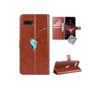Housse etui coque pochette portefeuille pour Asus Rog Phone II ZS660KL + film ecran - MARRON -