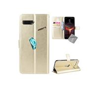 Housse etui coque pochette portefeuille pour Asus Rog Phone II ZS660KL + verre trempe - OR -