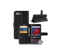 Housse etui coque pochette portefeuille pour Blackberry Key2 LE + verre trempe - NOIR -