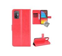 Housse etui coque pochette portefeuille pour HTC Desire 21 Pro 5G + film ecran - ROUGE -