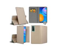 Housse etui coque pochette portefeuille pour Huawei P Smart (2021) + film ecran - OR MAGNET -